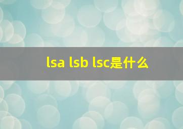 lsa lsb lsc是什么